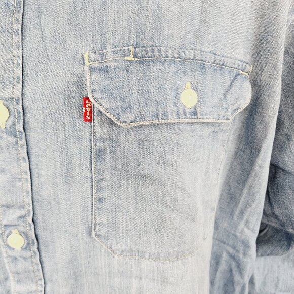 Levi's Dark Blue Relaxed Fit Jackson Worker Button Up Denim Shirt Size XXL - Picture 5 of 12